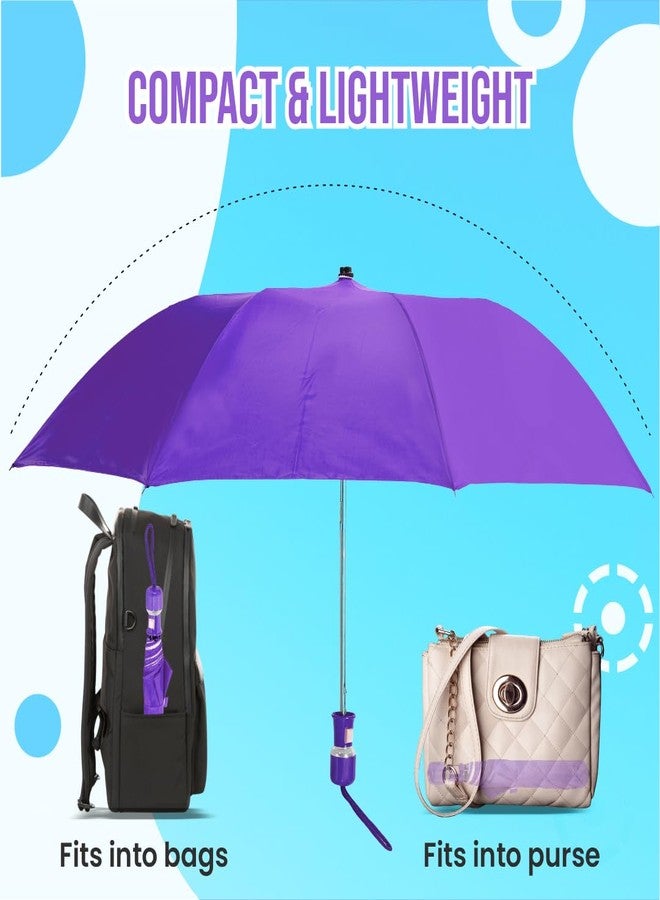 Btag Round Handle 2 Fold Small size Voilet Portable Auto Open Umbrella for Men Women & Kids | UV Protection, Waterproof, Rain, Sunlight Protection | Pack of 1 | Violet - Image 3